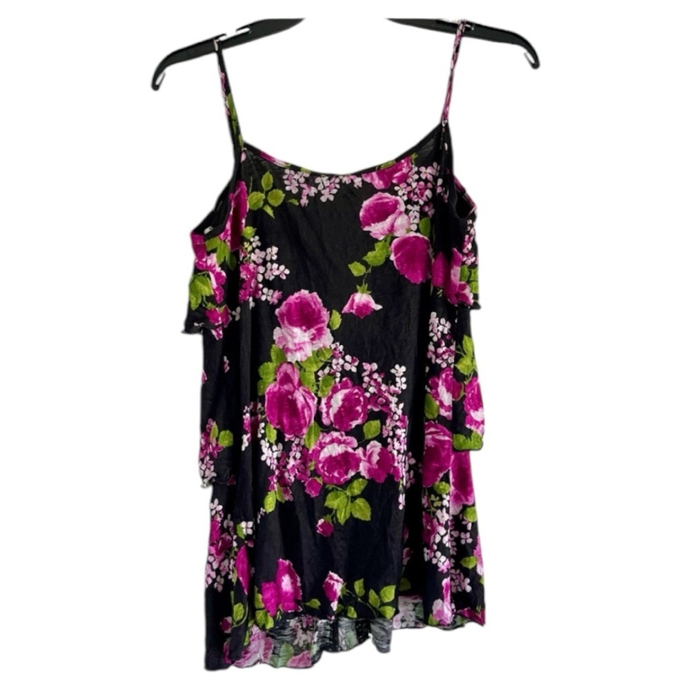 (NWT) JULIE’S CLOSET Women’s Black Floral SpaghettiStraps Lightweight Tank-SizeM